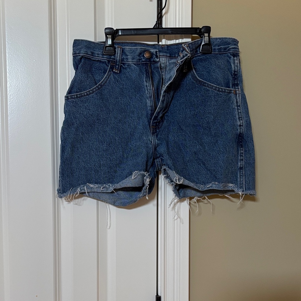 Classic High-Rise Dark Blue Denim Shorts
